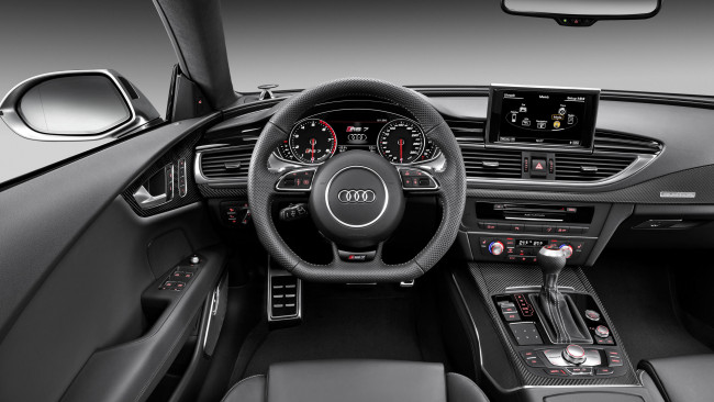 Обои картинки фото автомобили, спидометры, торпедо, audi, rs7, sportback