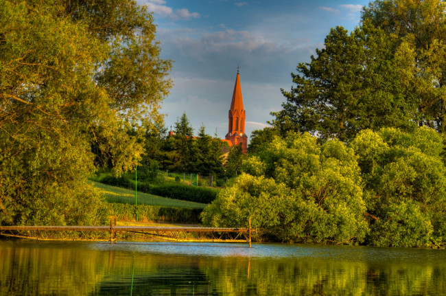 Обои картинки фото польша, цекцын, природа, парк, река