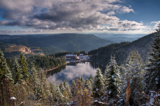 Обои картинки фото германия, зеебах, природа, пейзажи, лес, горы, озеро