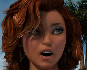 Картинка 3д+графика портрет+ portraits девушка взгляд