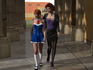 Картинка helena 3д+графика люди+ people девушки улица