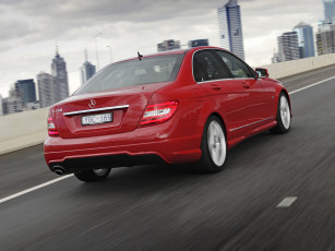 Картинка автомобили mercedes-benz package sports amg c 250 красный au-spec w204