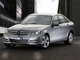 Картинка автомобили mercedes-benz серый w204 au-spec c 200