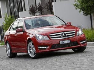 Картинка автомобили mercedes-benz w204 au-spec package sports amg c 250 красный