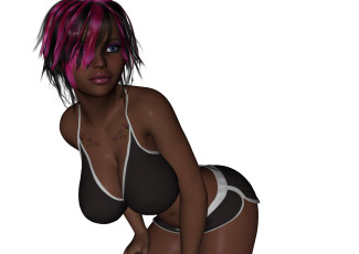 Картинка 3д+графика люди+ people девушка взгляд фон