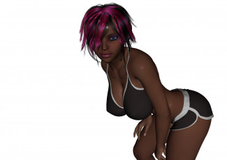 Картинка 3д+графика люди+ people девушка взгляд фон