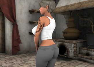 Картинка atael 3д+графика эльфы+ elves тату взгляд эльфийка