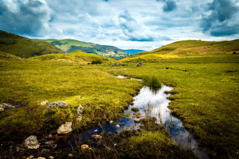 Картинка природа луга горы англия easedale