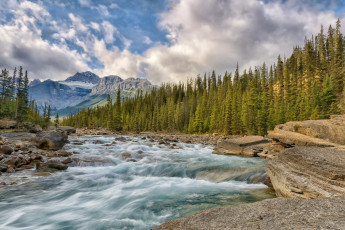 Картинка природа реки озера горы облака река лес