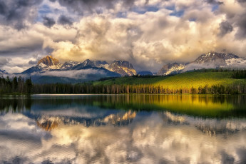 Картинка природа реки озера облака река лес горы