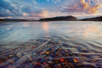 Картинка природа реки озера выдержка поезд дорога вода камни небо облака
