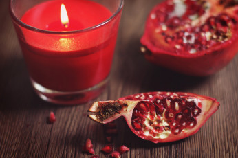 Картинка еда гранат свеча зерна