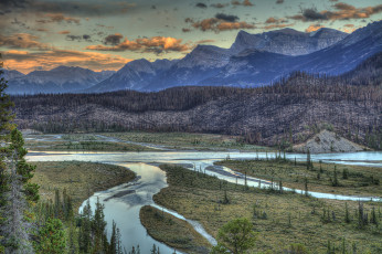 Картинка природа реки озера горы лес река облака