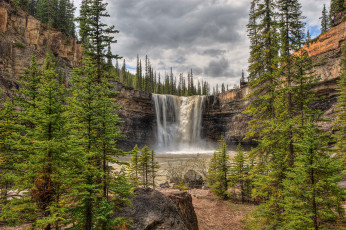 Картинка природа водопады горы лес река водопад
