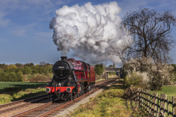 Картинка техника паровозы рельсы дорога железная паровоз