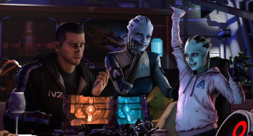 Картинка видео+игры mass+effect asari shepard mass effect liara tsoni