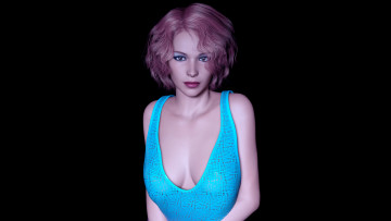 Картинка 3д+графика люди+ people девушка взгляд фон