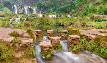Картинка природа водопады водопад скалы река