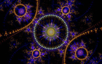 Картинка 3д+графика фракталы+ fractal круги орнамент свечение