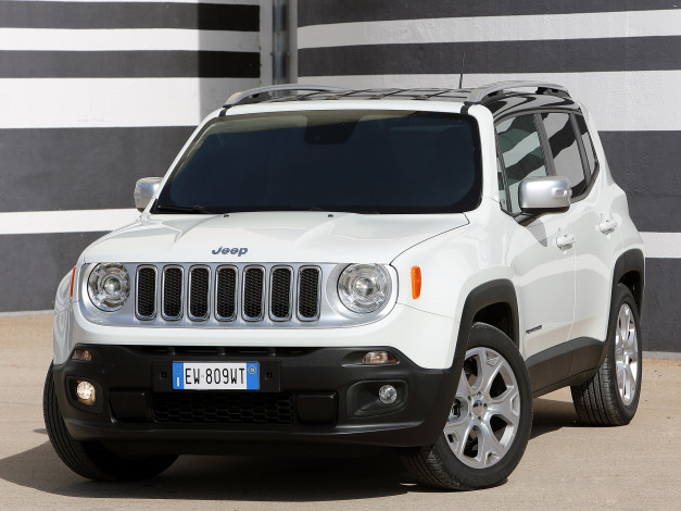 Обои картинки фото автомобили, jeep, renegade, светлый, 2014г, eu-spec, limited