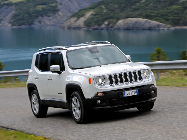 Обои картинки фото автомобили, jeep, светлый, 2014г, eu-spec, limited, renegade