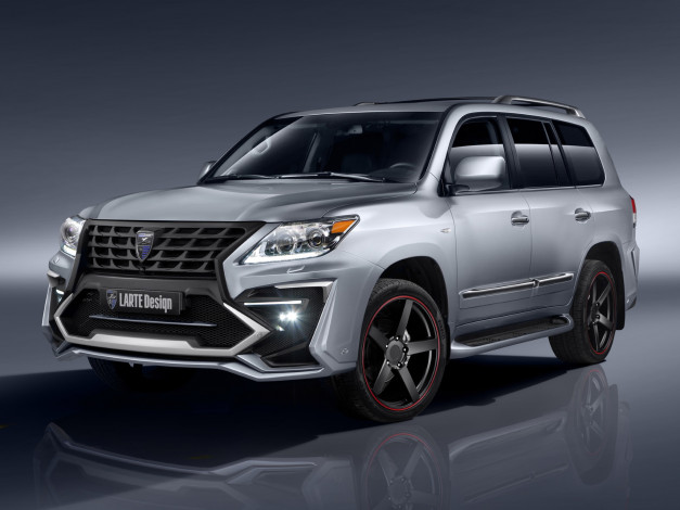 Обои картинки фото автомобили, lexus, lx, 570, design, larte, серый, 2014г, alligator