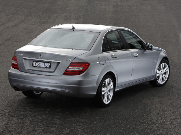 Обои картинки фото автомобили, mercedes-benz, w204, au-spec, c, 200, серый