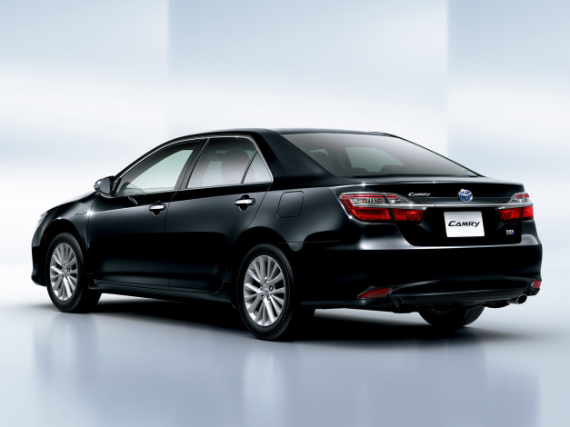 Обои картинки фото автомобили, toyota, camry, 2014г, темный, jp-spec, hybrid