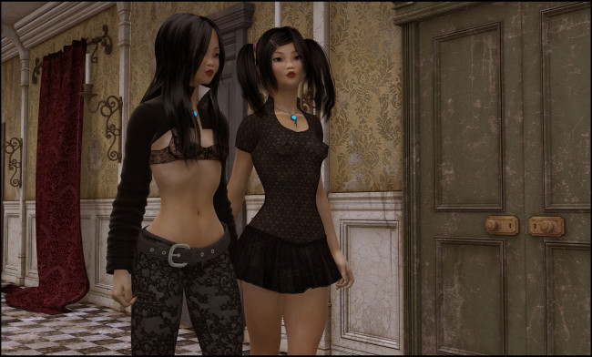 Обои картинки фото 3д графика, люди , people, девушки, взгляд, азиатки