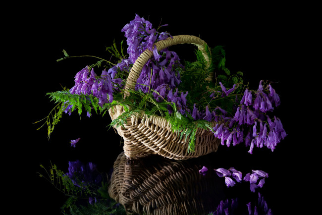 Обои картинки фото цветы, букеты,  композиции, букет, цветение, листья, корзина