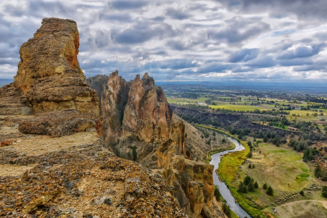 Обои картинки фото природа, горы, скала, долина, река