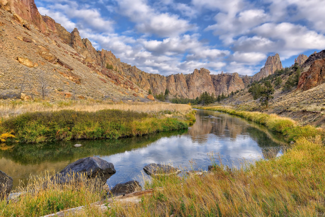 Обои картинки фото природа, реки, озера, лес, горы, облака, река