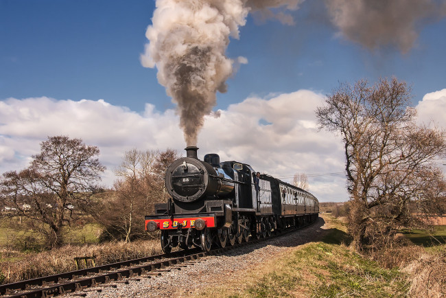 Обои картинки фото техника, паровозы, дорога, железная, паровоз, рельсы