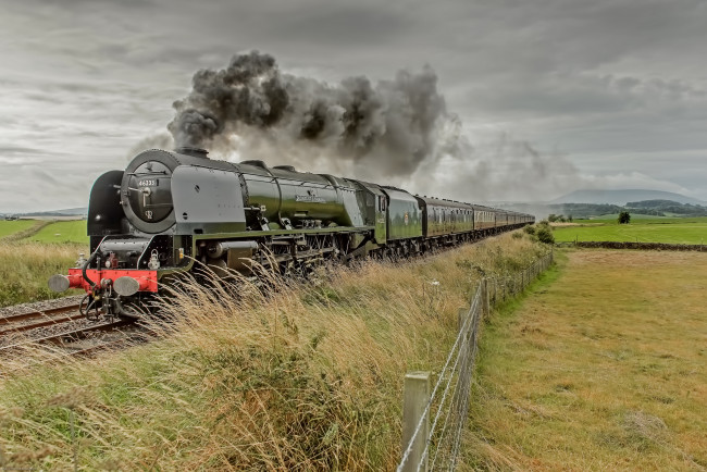 Обои картинки фото техника, паровозы, паровоз, дорога, рельсы, железная