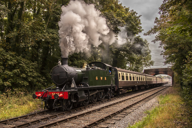 Обои картинки фото техника, паровозы, паровоз, рельсы, дорога, железная