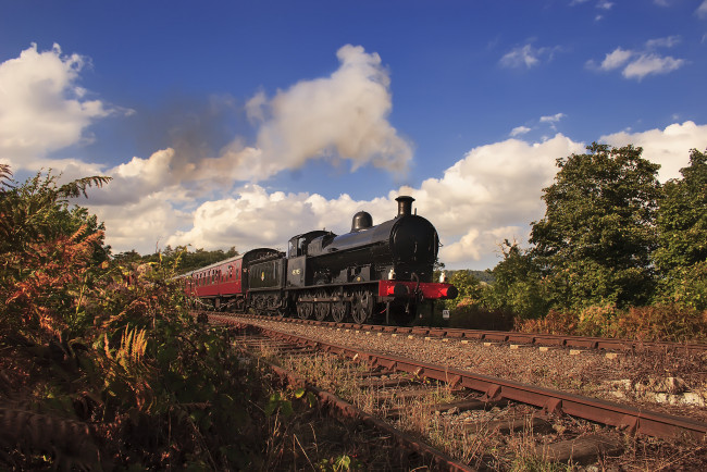 Обои картинки фото техника, паровозы, паровоз, рельсы, дорога, железная