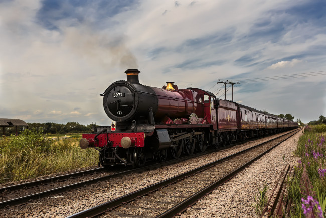 Обои картинки фото техника, паровозы, паровоз, рельсы, дорога, железная