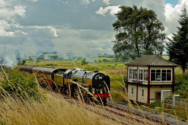 Обои картинки фото техника, паровозы, паровоз, рельсы, дорога, железная