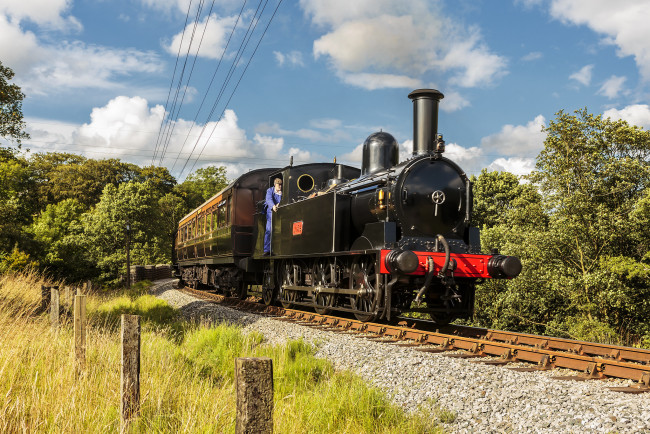 Обои картинки фото техника, паровозы, паровоз, железная, дорога, рельсы