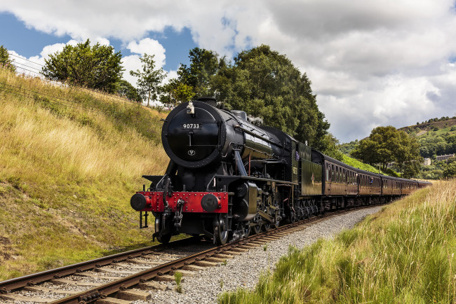 Обои картинки фото техника, паровозы, рельсы, дорога, железная, паровоз