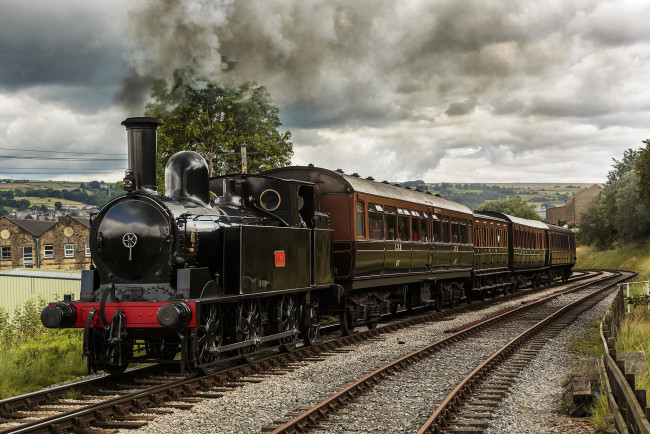 Обои картинки фото техника, паровозы, железная, паровоз, дорога, рельсы