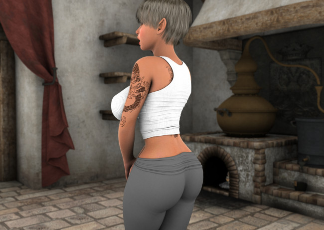 Обои картинки фото atael, 3д графика, эльфы , elves, тату, взгляд, эльфийка