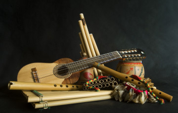 Картинка музыка -музыкальные+инструменты гитара дудочки