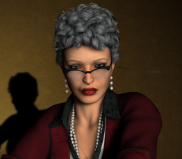 Картинка 3д+графика портрет+ portraits очки фон взгляд девушка