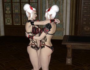 Картинка 3д+графика эльфы+ elves эльфийки взгляд фон интерьер