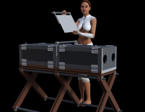 обоя 3д графика, люди , people, фон, взгляд, девушка