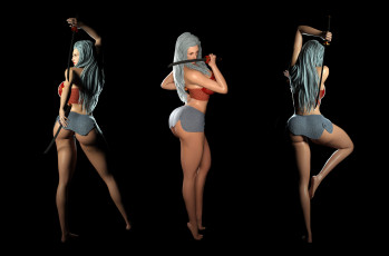 Картинка 3д+графика фантазия+ fantasy оружие фон взгляд девушка