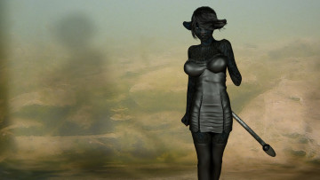 Картинка 3д+графика существа+ creatures взгляд фон девушка