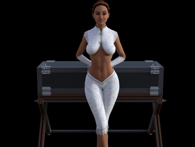 Обои картинки фото 3д графика, люди , people, фон, взгляд, девушка