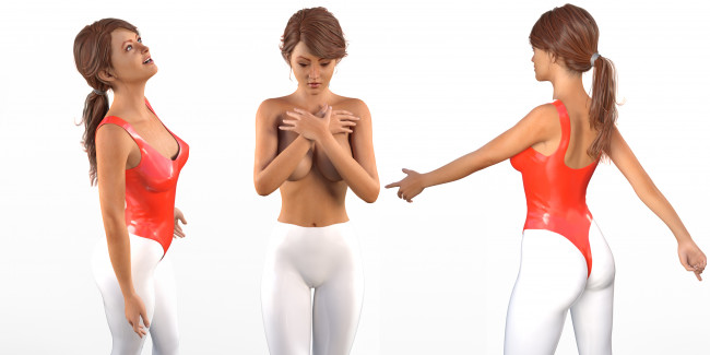 Обои картинки фото 3д графика, люди , people, девушки, взгляд, фон